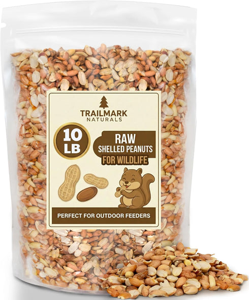 10 LB - Raw Shelled Peanuts For Squirrels, Out of Shell Peanuts