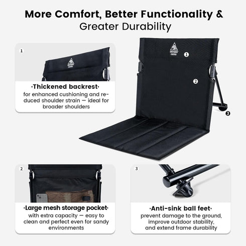 Beach,Poolside,Picnic,Camping&Backpacking ONETIGRIS Ultralight Camping Chair,Foldable Chair with Backrest,Portable Flip