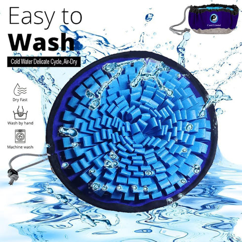 C and E Limited Awesome Deluxe Blue Snuffle Mat; Beautiful Custom Yin-Yang Symbol Snuffle Mat for Dogs, Sniff Mat