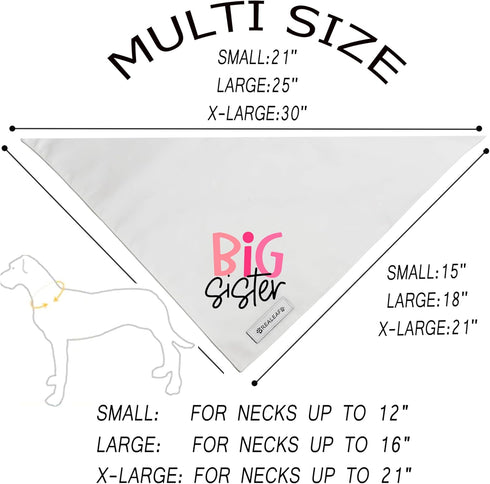 Realeaf Big Brother Big Sister Dog Bandanas Pet Scarf for Medium and Large Dogs New Baby Announcement Pet Accessories