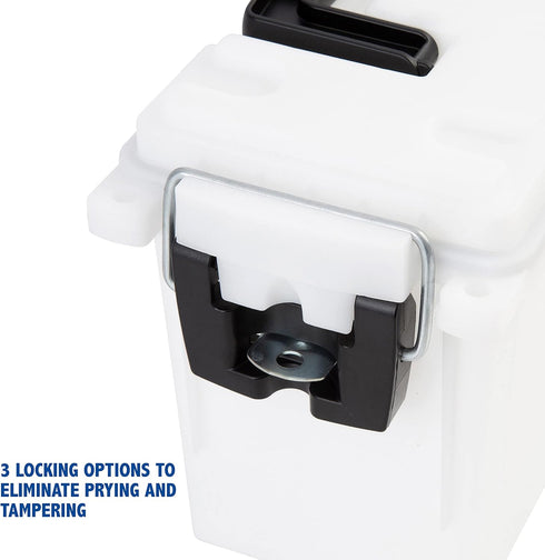 Sheffield 12634 Field Box, Water Resistant Ammo Storage Box for Pistol, Rifle, Shotgun, Stackable, White