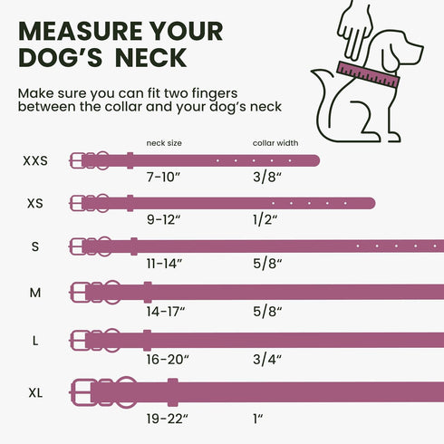 Rolled Leather Dog Collar - Soft Round Collars with ID Tag for Small, Medium, Large Dogs (11-14 inch, Pink Berry)