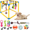 Wovelli Puppy Play Gym with 10 Hanging Toys, 19.5" PVC Removable Dog Enrichment