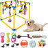 Wovelli Puppy Play Gym with 10 Hanging Toys, 19.5" PVC Removable Dog Enrichment