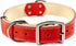 ADITYNA Heavy-Duty Premium Red Leather Dog Collar for Large Dogs - Padded for Walking, Training, Playing