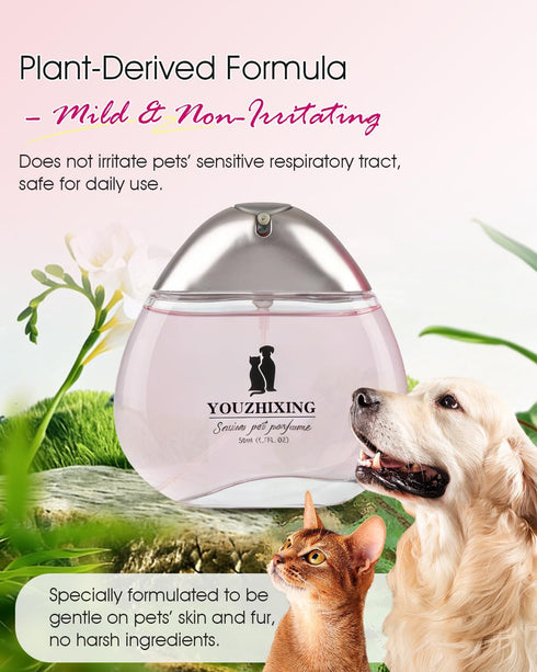 1.7oz Professional Dog Perfume & Pet Cologne - Fruity Fresh Scent - Safe if Licked, Long Lasting Water-Based Deodorizer