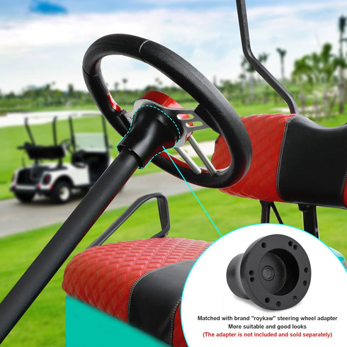 Roykaw Golf Cart Universal Steering Wheel for EZGO RXV TXT, Club Car DS Precedent, Yamaha G29 Drive