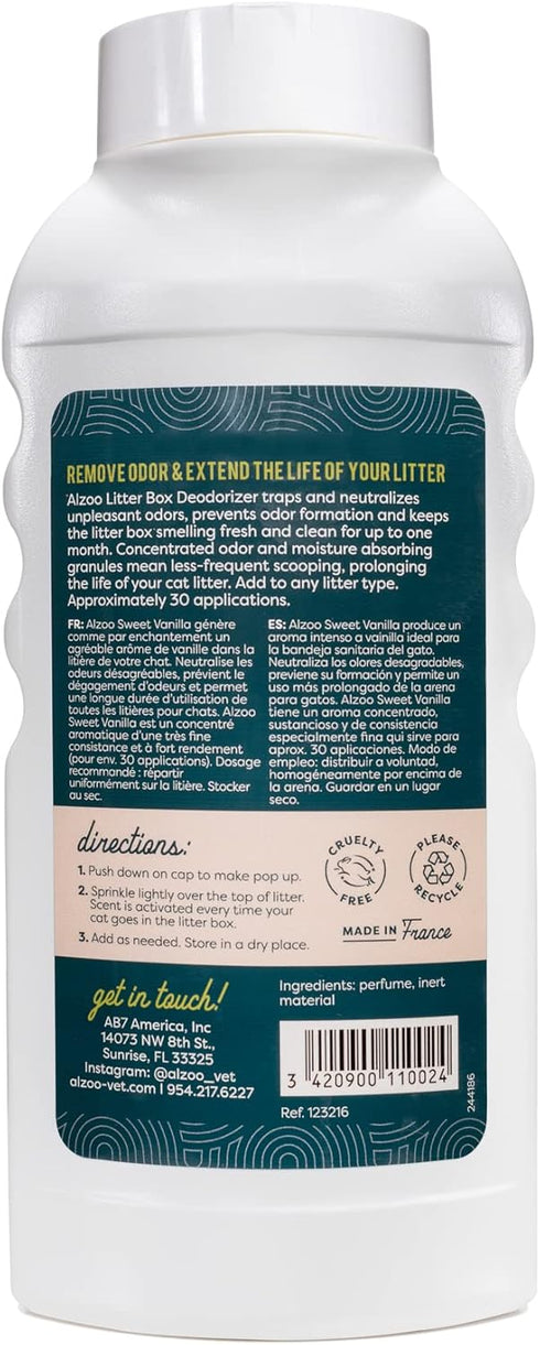 Cat Litter Deodorizer, Concentrated Granules Absorb & Help Neutralize Odors, 100% Plant-Based Active Ingredients, Up To 30 Uses, Sweet Vanilla Scent, 26.6 Oz., Pack of 2