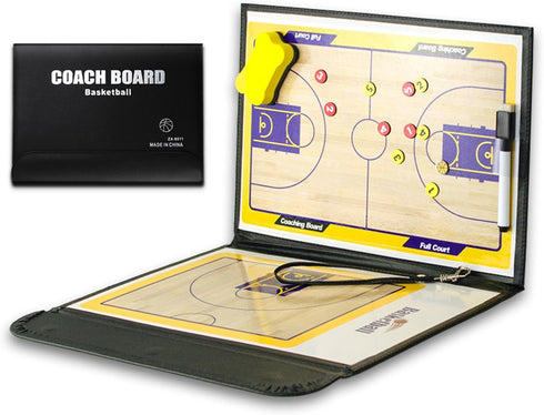 Pure Vie Portable Basketball Coaching Board - Tactical Clipboard with Player Markers, Erase Pen for Coaches