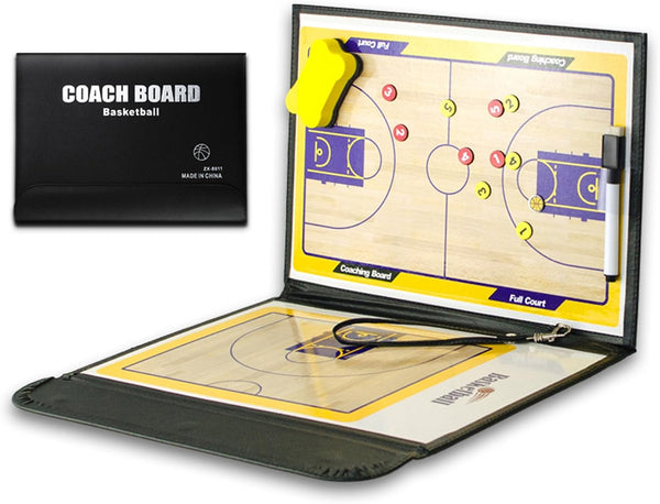 Pure Vie Portable Basketball Coaching Board - Tactical Clipboard with Player Markers, Erase Pen for Coaches