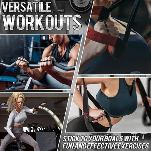 Workout Gloves for Men and Women,Anti-Slip Workout Grips,Rubber Gym Grips Pads for Palm Protection with Storage