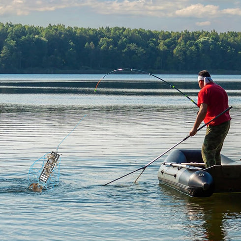 Aepiraza 10 4Pcs 6 Inch 2Pcs Loop Crab Snare Trap, Castable Crab Trap with Crab Gauge for Fishing Pole, Crab Snare