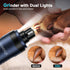 SNMDQZ Trimmers, 2 2 Dog Nail Grinder, Dog Nail and Clippers Kit with LED Lights. Super Quiet Electric Pet Nail