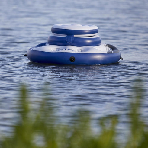 56822EP 5 2 INTEX Mega Chill Inflatable Cooler: Removable Ice Chest Built-in Cup Holders Durable Handles Easy-to-Use