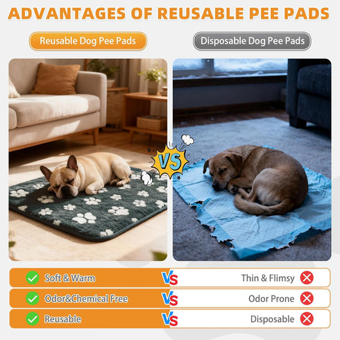 72x72in KOOLTAIL Washable & Waterproof Dog Whelping Pad for Large Dogs, Super Absorbent & Soft Warm Plush Puppy Pads