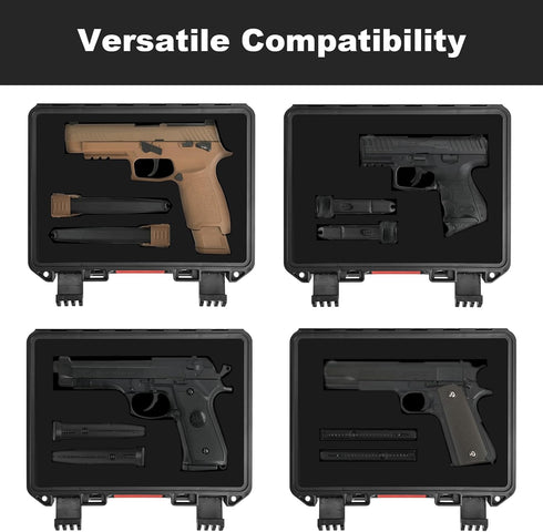 9mm LOTOCASE Gun Case TSA Approved Pistol Case Hard Shell Waterproof with DIY Customizable Pre-cut Foam Insert - Travel