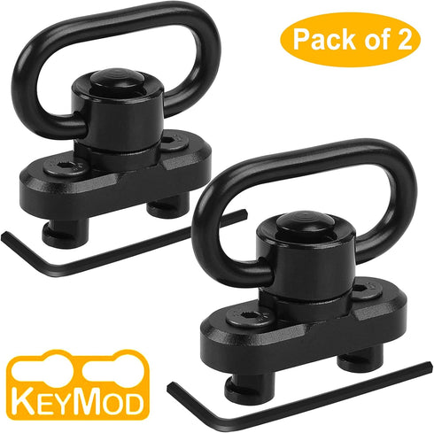 Keymod 2 Point Sling Mounts, 2 Pack 1.25" Quick Detach QD Sling Swivels for Keymod System