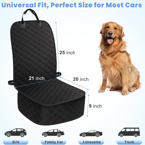 ELONGRIVER Dog Car Seat Covers, Waterproof Front Seat Cover for Dogs, Scratch-Proof, Nonslip Pet Passenger Seat Cover