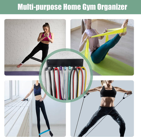 Multi-Purpose Storage Rack Resistance Bands Rack Gym Storage Rack Fitness Bands Rack Heavy Duty Rack for Resistance Bands, Straps, Jump Ropes, Foam Rollers, Chains, Weight Belts, Tools by Tamisom