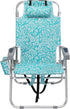 Pinikuyiro Backpack 5-Position, Folding Tall Beach Chair Lightweight, Beach Chair for Adults with Cooler Bag, Cup