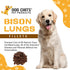 Dog Chits Bison Lung Fillets Dog Treats - All Natural, Grain and Chemical Free, High Protein, 10 oz Bag