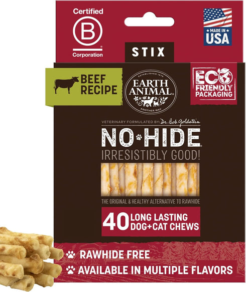 Earth Animal No Hide Stix - Long Lasting Rawhide Free Small Dog