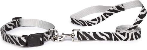 Animal Print Dog Leash, 4-Feet x 5/8-Inch, Zebra