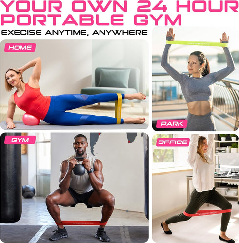 Resistance Bands for Working Out, Exercise Bands for Women & Men, Latex Elastic Bands for Yoga, Pilates, Fitness