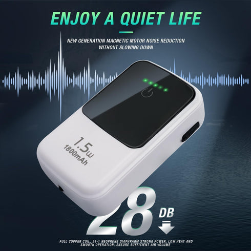 Ghosthorn USB Rechargeable Aquarium Air Pump, Portable Quiet Structure for Live Bait Aerator and Emergency Use