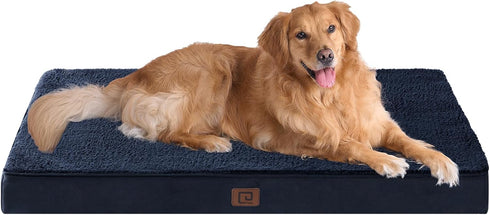 EHEYCIGA Orthopedic XL Dog Beds, Extra Large Dogs, Removable Washable Cover, Navy, 44x32