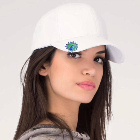 Peacock Golf Ball Marker with Heavy Glitter | Hat Clip Included | Birdie Themed Accessory | Great for Any Age Golfer