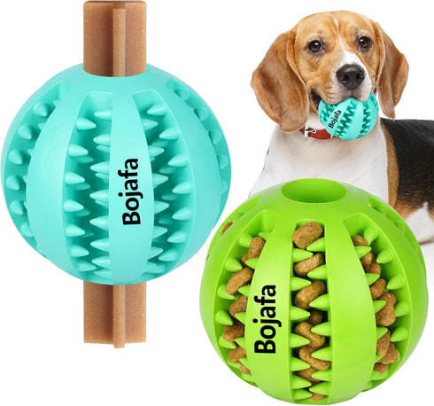 Treat-Dispensing Dog Toys, Durable Rubber Puppy Toys for Boredom, Dog Treat Balls for Small & Medium Breed, 2 Pack