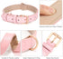 WHIPPY Adjustable Leather Dog Collar, Soft Breathable Padded Puppy Collar for Small Medium Large Dogs, Pink, S
