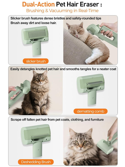 itutn Dog Vacuum For Shedding Grooming, Pet Grooming Vacuum For Dogs Cat, Vacuum Pet Hair Remover Tool with Slicker