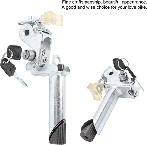 VBESTLIFE Electric Bike Seat Post, Foldable Metal Seatpost with Anti Theft Key Internal Lock for Bike Accessory