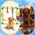 8 16.5 Inch Soulchen Puppy Play Gym with Hanging Toys, Small Dogs Enrichment Interactive Toys Pets Indoor Jungle Gym