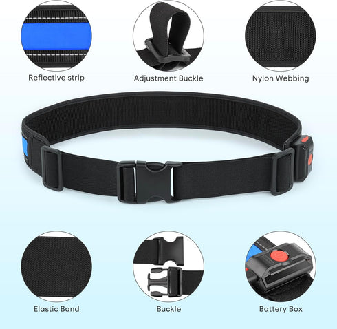 Illumifun LED Running Belt, USB Rechargeable Light Up Sash, High-Visibility Elastic Waistband for Nighttime Activities