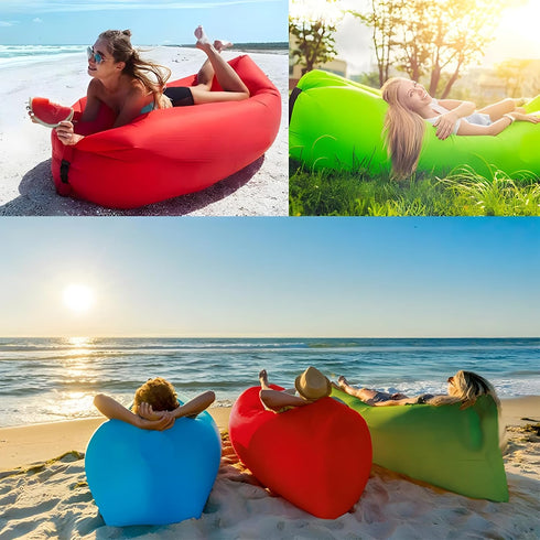 Generic Hammock Inflatable Couch Air Sofa Portable, Waterproof Anti Air Leaking Design Camping Chair for Traveling