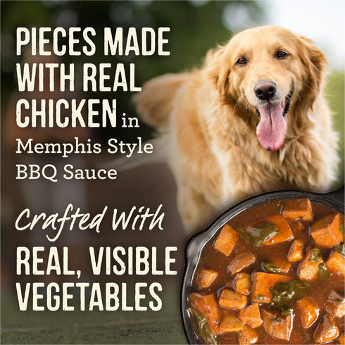(Pack 12) 12.7 oz. Merrick Slow-Cooked BBQ Premium Real Meat Grain Free Canned Adult Dog Food, Memphis Style