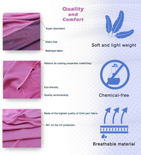 8 Packs (40 12), Cooling Towel x Ice Towel, Microfiber, Soft Breathable Chilly Towel Stay Cool for Yoga, Workout