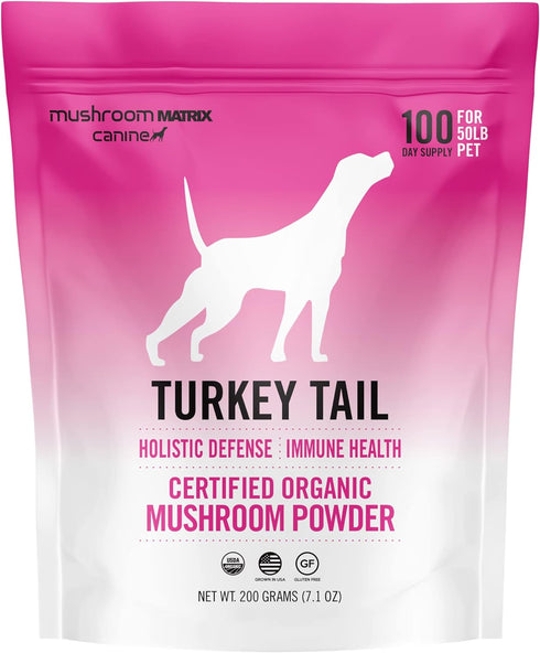 Om Mushroom Matrix Pet Supplement - Canine Turkey Tail, USA Grown Organic Mushroom Powder for Dogs & Cats, 200 Grams