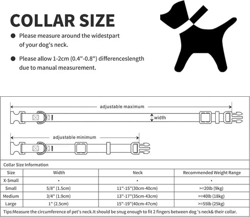Mile High Life Dog Collars | Soft Cotton Collars with Heavy Metal Buckle | Classic Puppy Collar with Leather Tips