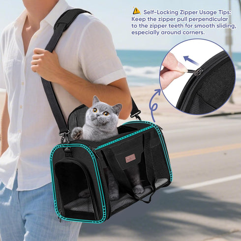 15 Lbs, 17"x11"x11") BALEINE Cat Carrier, Puppy Dog Carrier for Small Medium Pets Up to Soft-Sided Dog Travel Bag