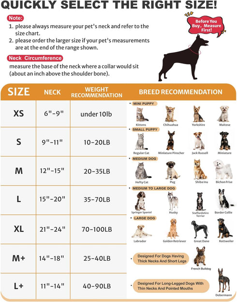 MIDOG Dog Cone Collar - Inflatable Neck Donut Collar Alternative for Small Medium Large Dogs and Cats (Rose, M)