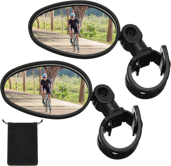 Hestya Bike Mirror, 360 Degree Adjustable Handlebar Mirror, Shockproof Acrylic Convex