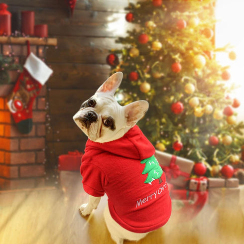 HYLYUN Puppy Christmas Outfit 2 Packs, Small Dog Santa Claus Suit Hoodies for Small Dogs and Cats