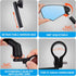Retractable Bike Handlebar Rear View Mirrors 2 Pack - 360° Adjustable Anti-Glare Glass Lens for Bicycle
