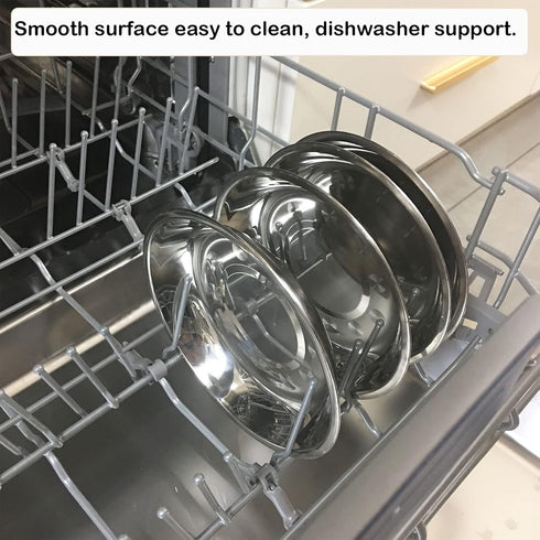 Stainless Steel Cat Bowls, Shallow Wide Cat Food Water Bowl with Non-Slip Placemats for Small Dogs and Kittens