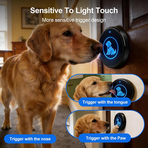 Yoiilifee (2026 1000 IP65 60 (2 Dog Door Bell Self-Illuminating Enhanced Touch) for Potty Training, Wireless Dog