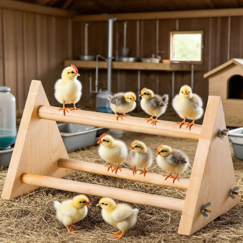 Rliguanrui -size13 5.9" 6.5" Chicken Perch for Coop L x W x H- Heavy Duty Poultry Roosting Bar with Natural Pine